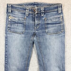 Y2K Diesel KEATE Jeans Straight Leg Stretch Womens 29x34 Low Rise Patch Pockets